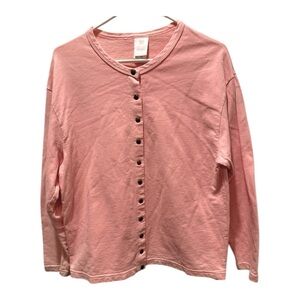 Hot Cotton Pink Snap Front Top Jacket Size Small